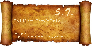 Spiller Terézia névjegykártya